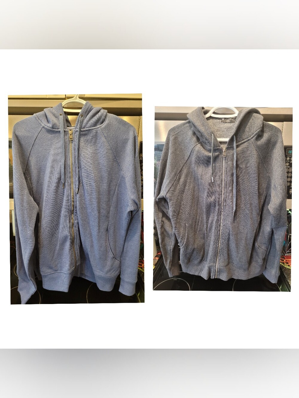 Women's Tuff Athletics Light Blue & Grey Full-Zip Hoodies XXL